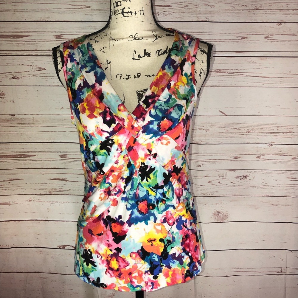 🛍 Cable & Gauge Cross Knot Floral Tank Size PL